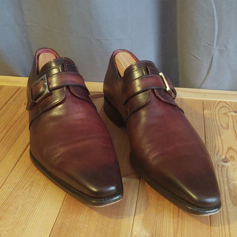 Magnanni Bergdorf Goodman Monk Strap Brown 45
